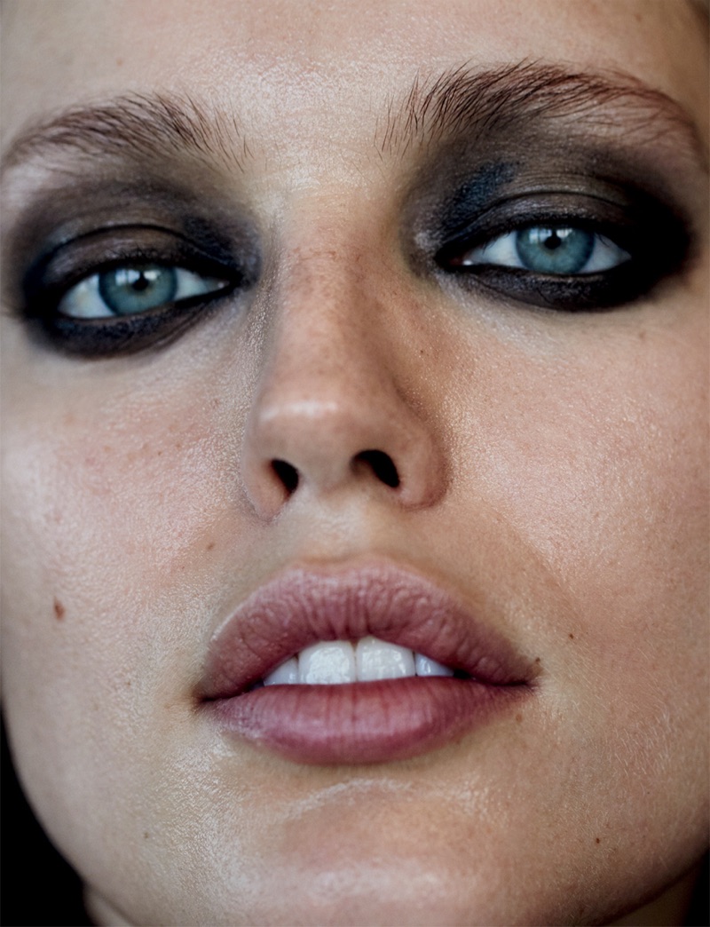 Emily DiDonato shows off a smokey eyed makeup look