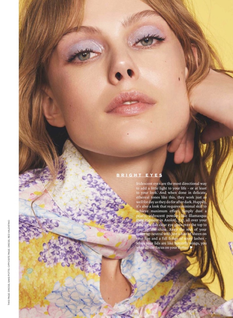 Adding some color, Frida Gustavsson models lilac colored eyeshadow