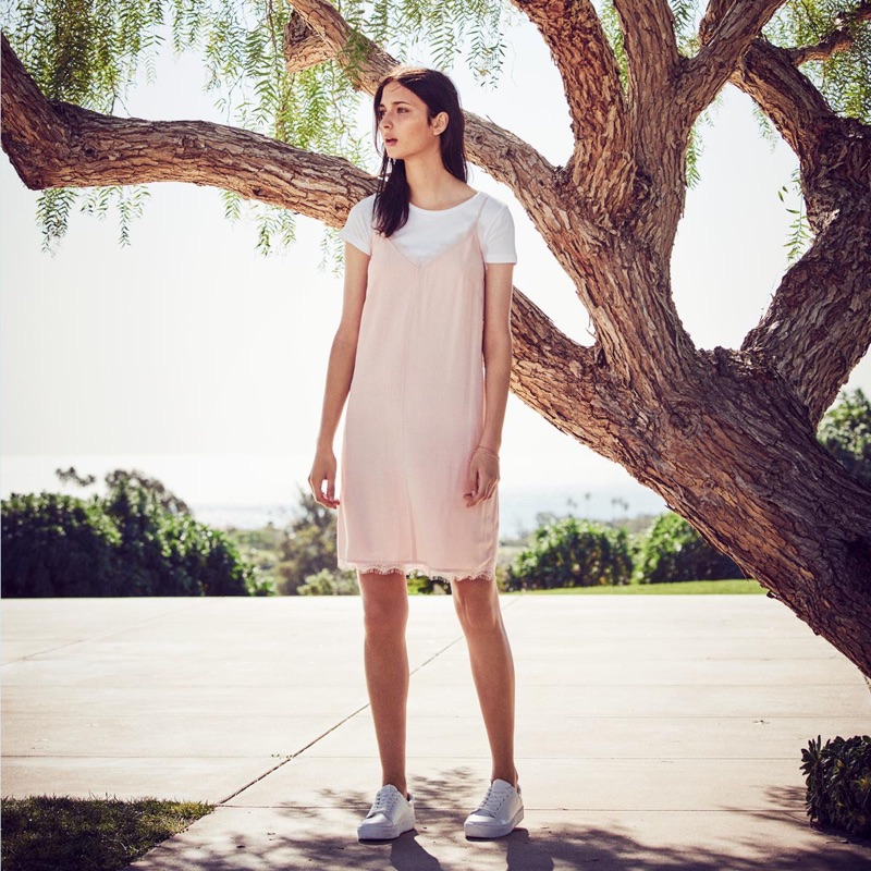H&M Slip-Style Dress, Short-Sleeved Top and Sneakers
