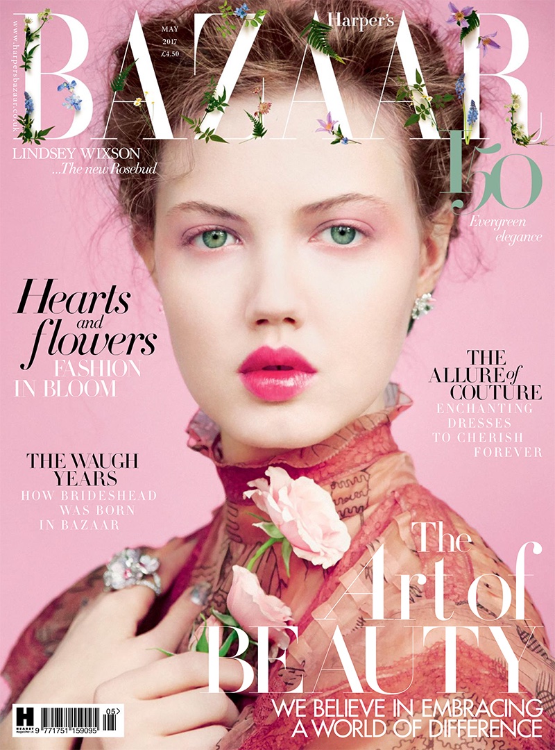 Lindsey Wixson on Harper's Bazaar UK May 2017 Cover