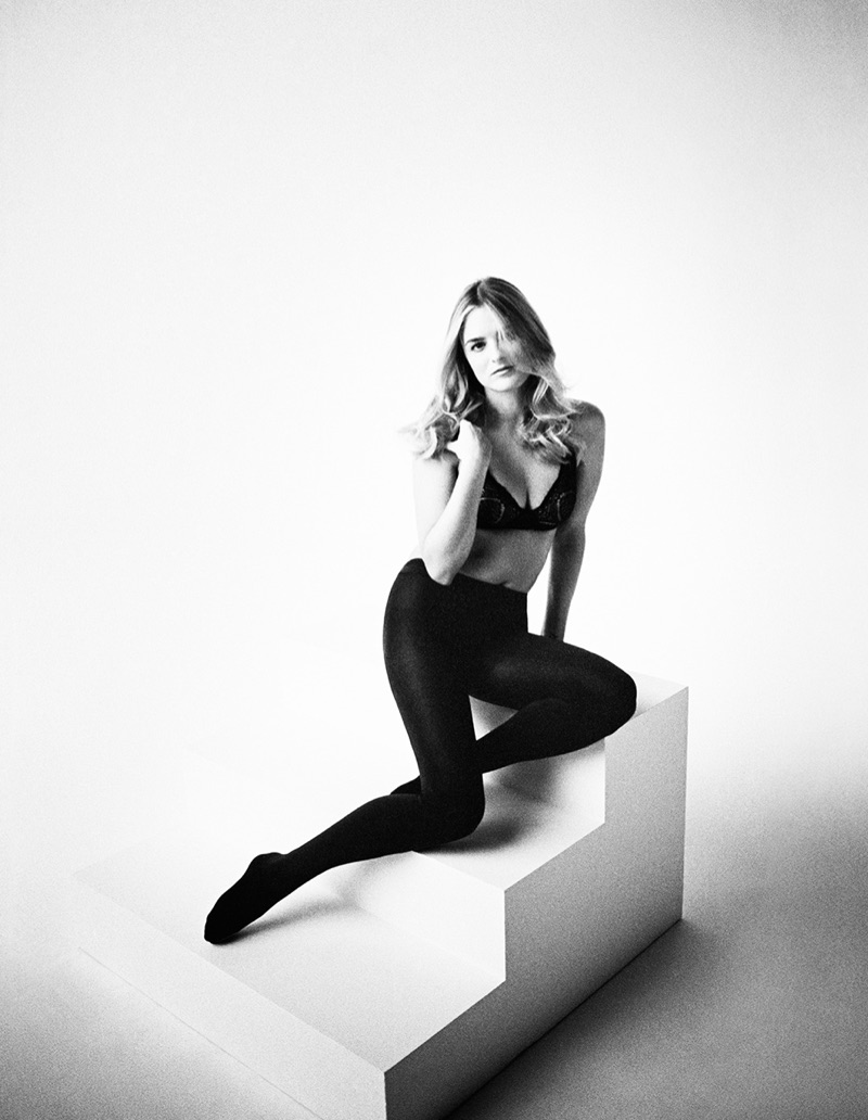 Nathalie Love poses in Calvin Klein Black Unlined Triangle Bra