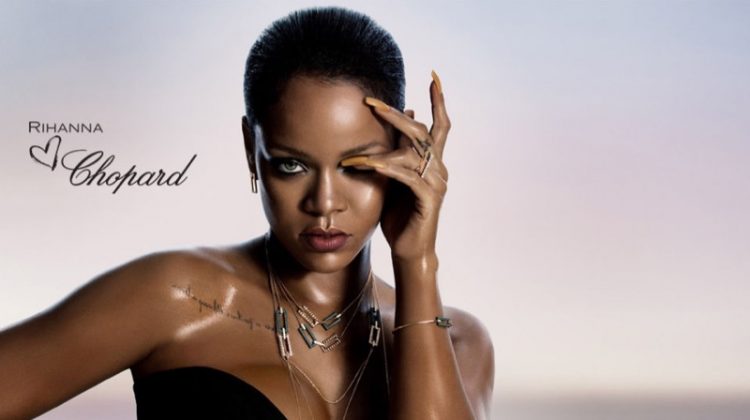 Rihanna poses for Rihanna Loves Chopard jewelry campaign