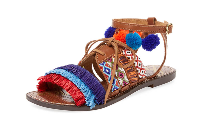 Sam Edelman Lennon Embroidered Leather Sandal $110