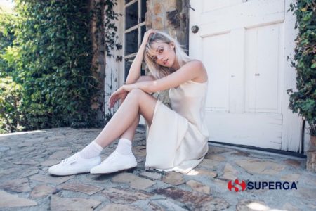 Pyper America Smith Looks Super Chill in Superga's Spring 2017 Campaign Pyper America Smith models Superga 2750 Cotu Classic Sneakers