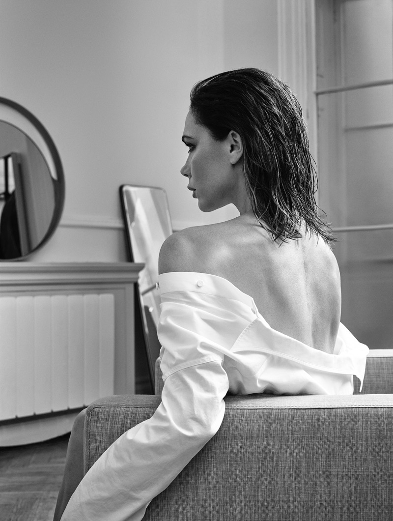 Flaunting some shoulder, Victoria Beckham stars in ELLE UK's May issue