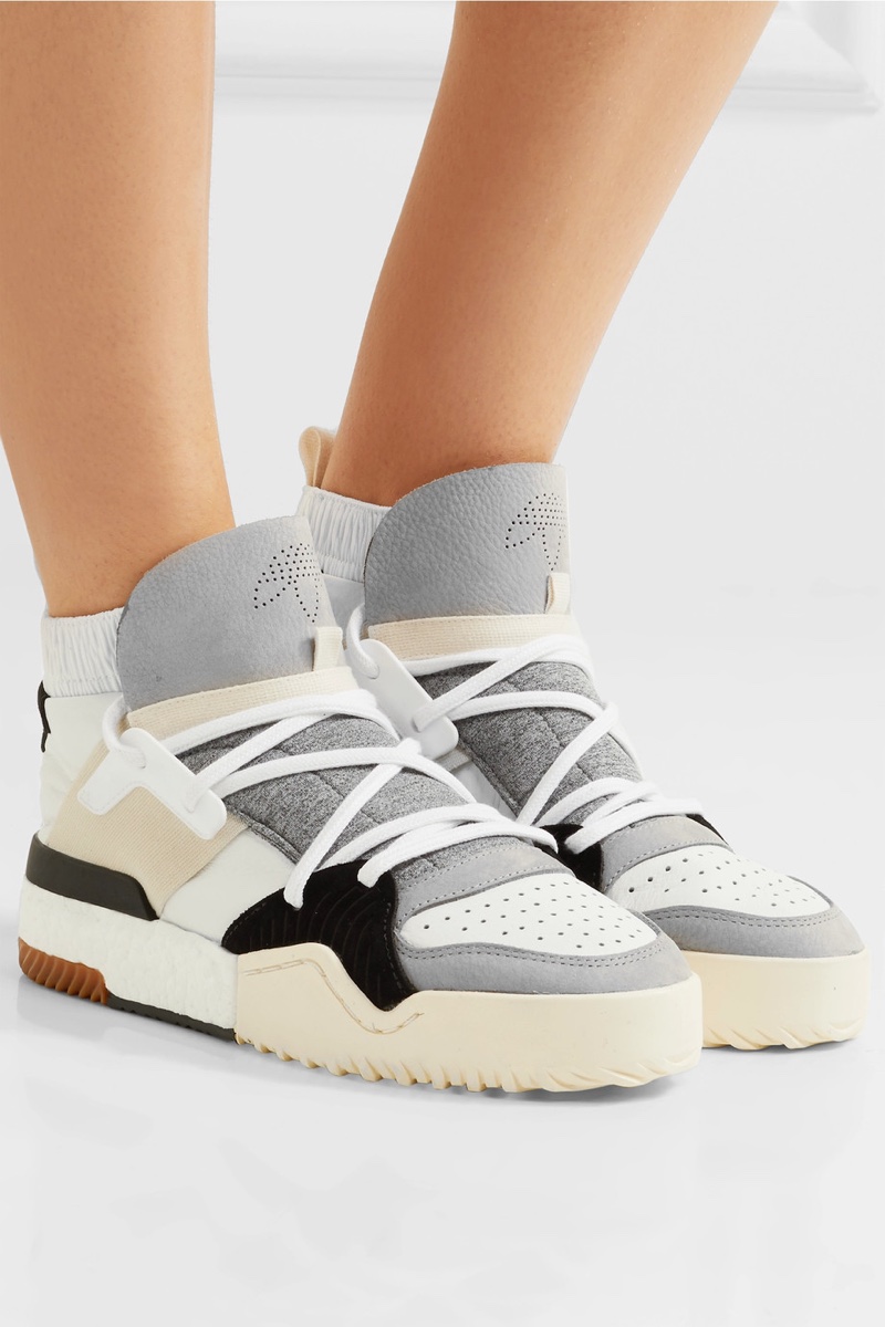 adidas Originals by Alexander Wang Suede Trimmed Leather High Top Sneakers $260, Available at Net-a-Porter.com