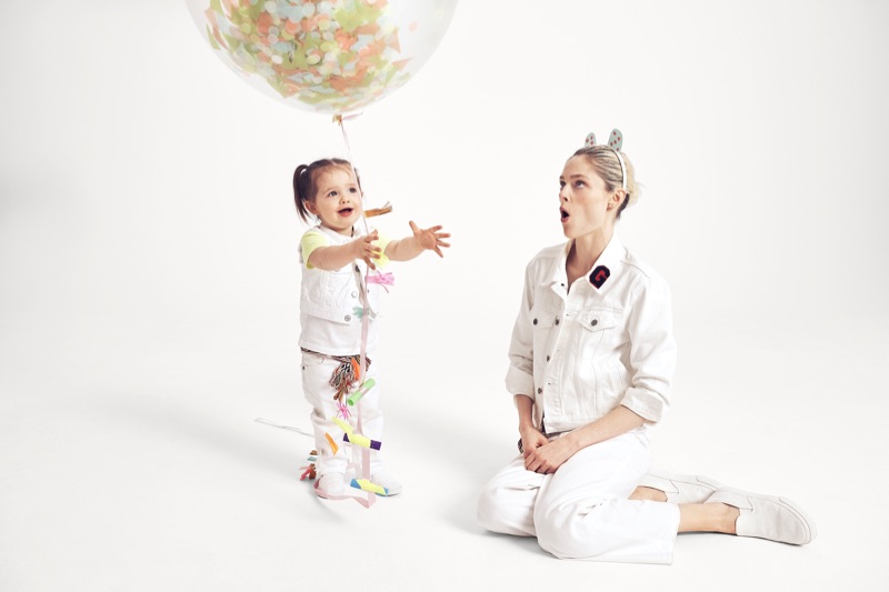 Coco Rocha poses with daughter Ioni for Gap Mama Said campaign