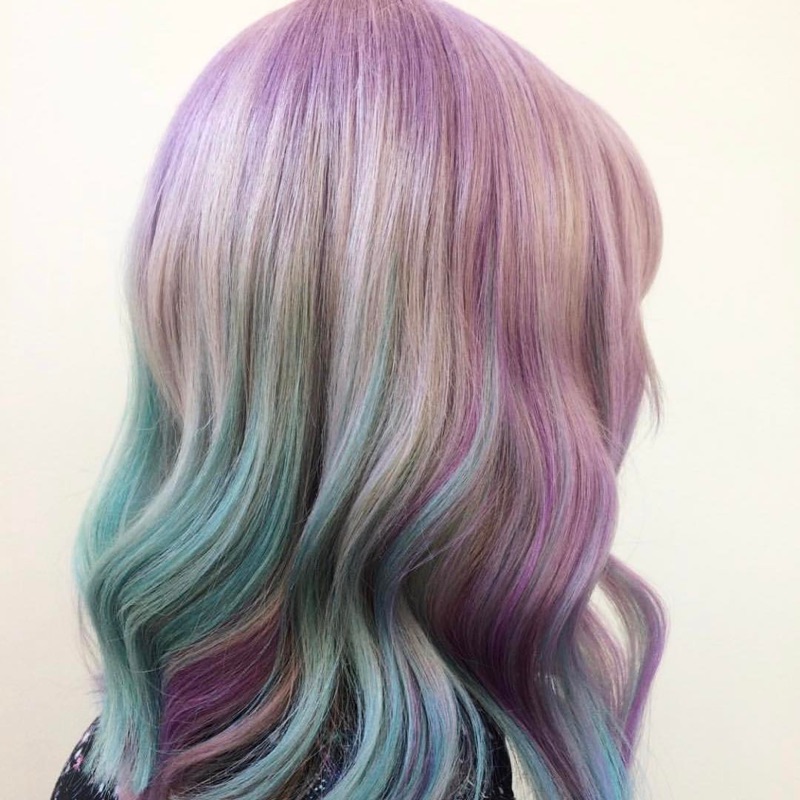 We love the pastel version of geode hair.