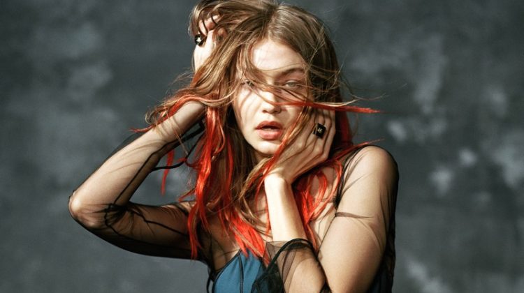 Gigi Hadid Rocks Multicolored Hair in Versace’s Fall 2017 Campaign