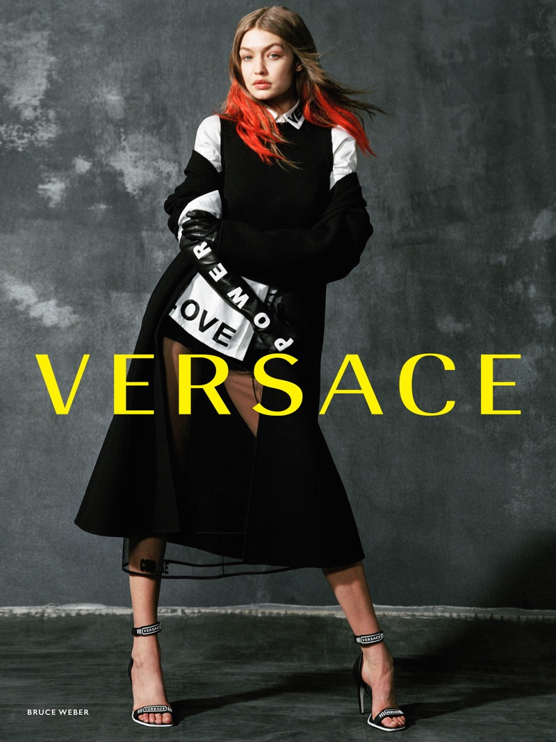 Model Gigi Hadid covers up in Versace's fall-winter 2017 campaign