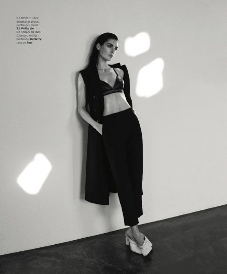 Hilary Rhoda Models Modern Looks in Harper's Bazaar Serbia