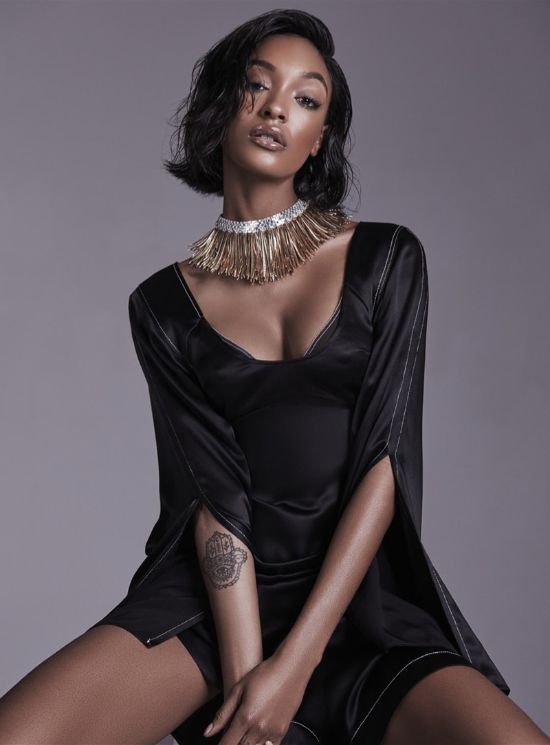 Model Jourdan Dunn poses in sleek looks for the fashion editorial
