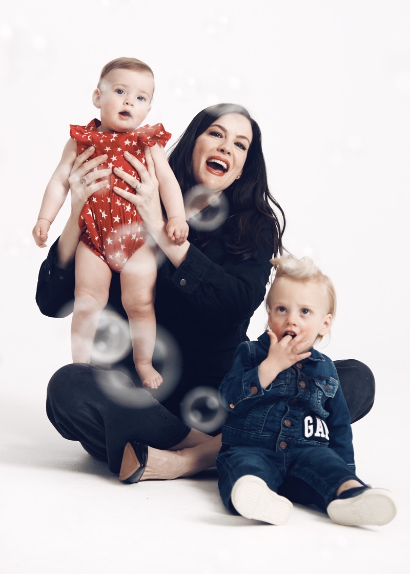 Liv Tyler poses with son Sailor and daughter Lula for Gap 'Mama Said' campaign