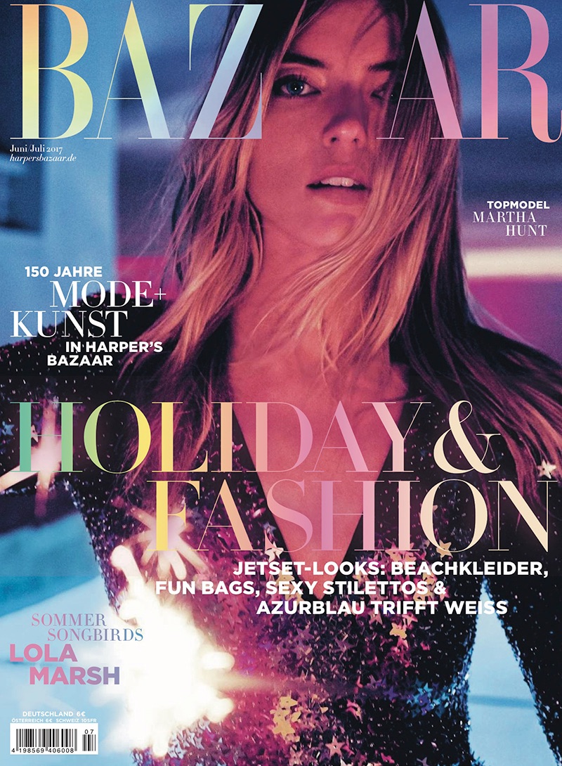 Martha Hunt on Harper's Bazaar Germany June/July 2017 Cover