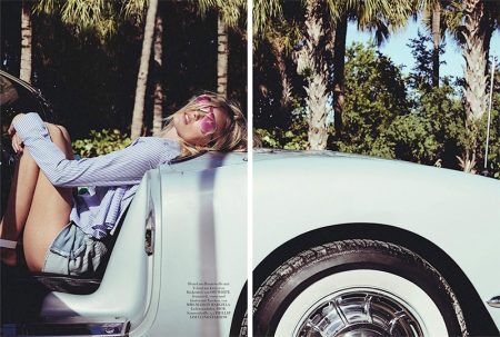 Martha Hunt Chases the Sun in Harper's Bazaar Germany