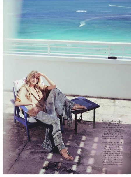 Martha Hunt Chases the Sun in Harper's Bazaar Germany