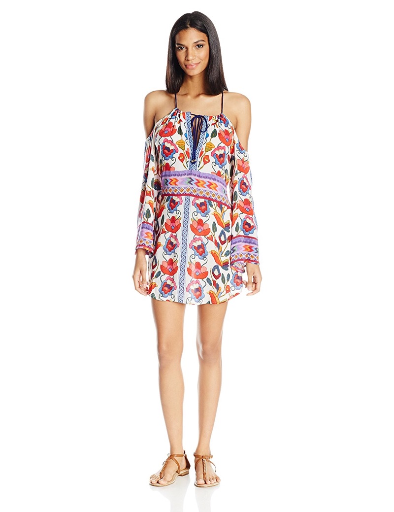 Nanette Lepore Antigua Cold Shoulder Peasant Tunic Cover Up $148, available at Amazon