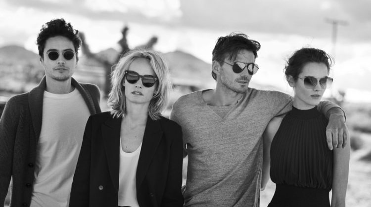 Amber Valletta, Jac Jagaciak, Alex Lundqvist and Levi Dylan star in Oliver Peoples 30th anniversary campaign