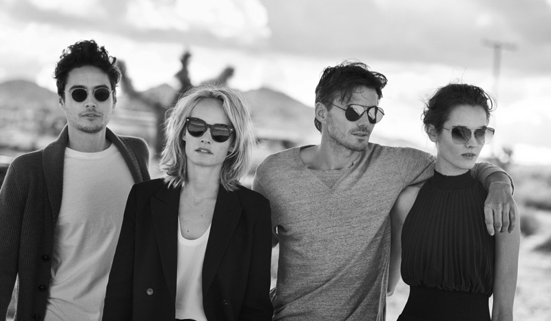 Amber Valletta, Jac Jagaciak, Alex Lundqvist and Levi Dylan star in Oliver Peoples 30th anniversary campaign