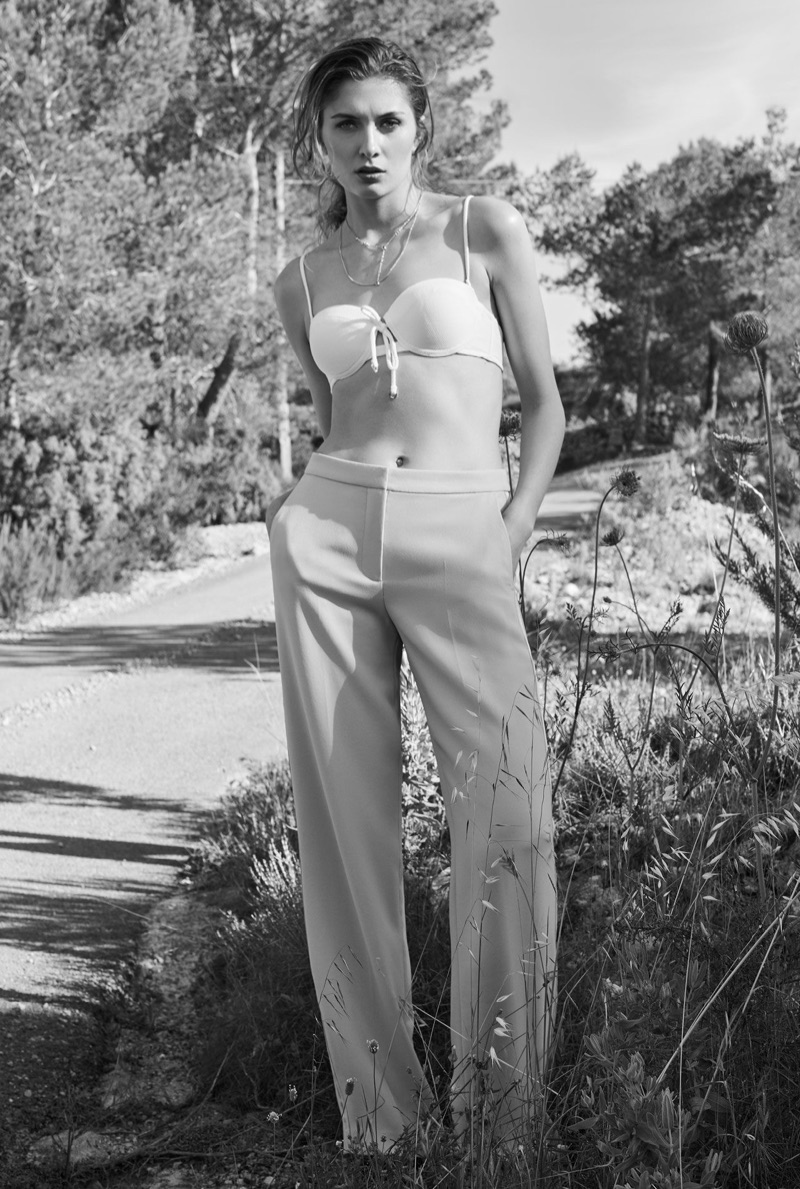 REISS Estelle T Underwired Bikini Top $85 and Ray Wide-Leg Trousers $265