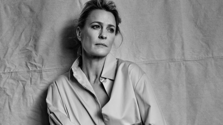 Actress Robin Wright wears The Row shirt