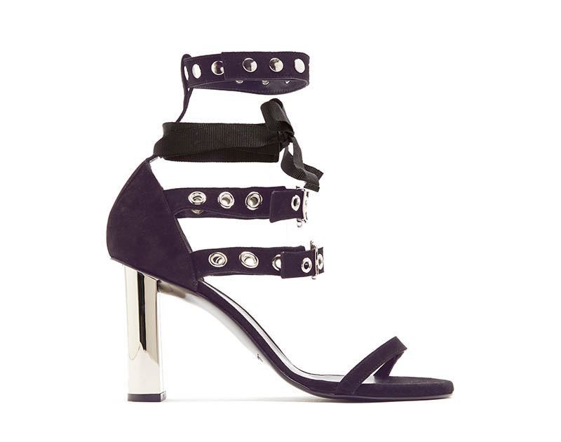 Self-Portrait x Robert Clergerie Leyla Suede Sandals in Midnight Blue $675