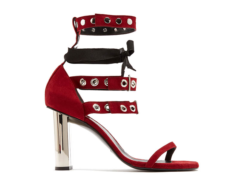 Self-Portrait x Robert Clergerie Leyla Suede Sandals in Red $675