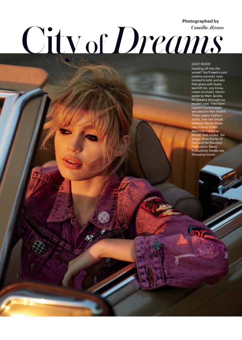 Staz Lindes stars in Allure Magazine's May issue