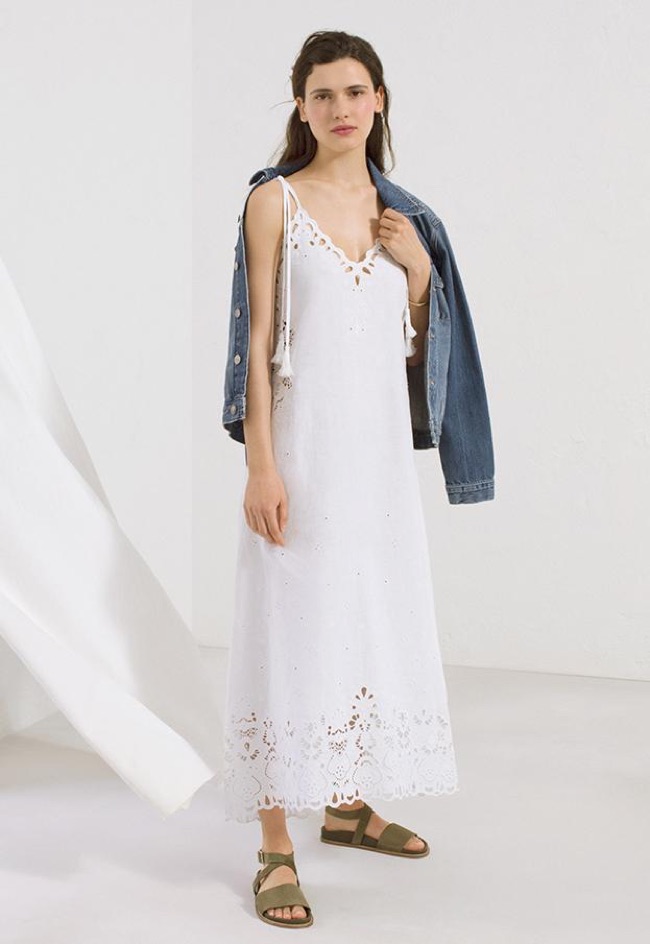 Theory Embroidered Linen-Cotton Dress $475