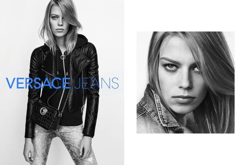 Photographed in black and white, Lexi Boling stars in Versace Jeans spring 2017 campaign