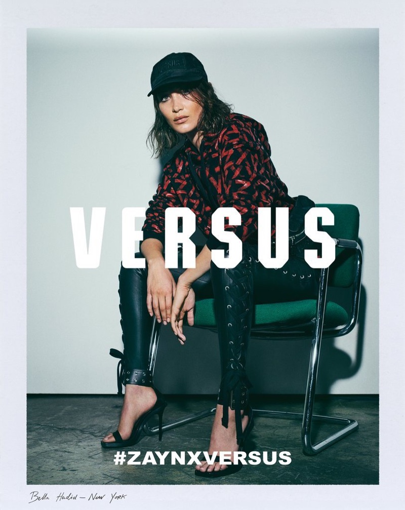 Bella Hadid channels rock and roll style for Versus Versace by Zayn Malik