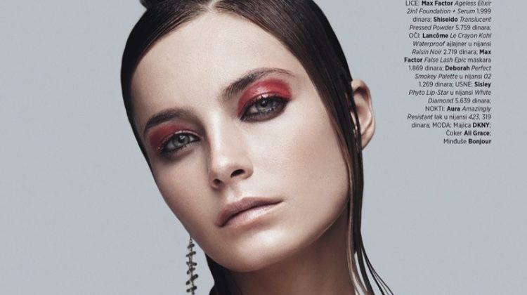 Bridget Malcolm Wears Sleek Beauty Looks in Harper's Bazaar Serbia