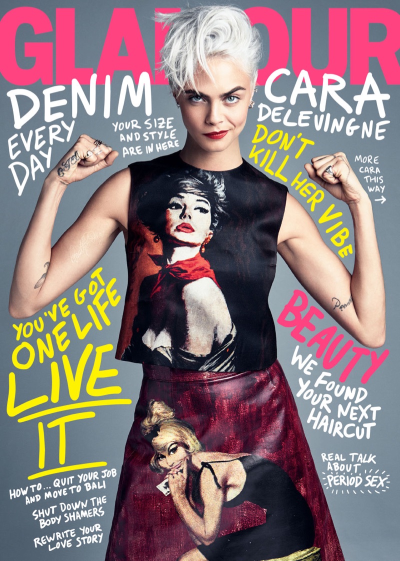 Cara Delevingne on Glamour Magazine August 2017 Cover