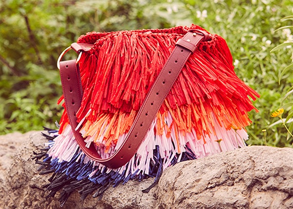 Diane von Furstenberg Fringe Raffia Tote