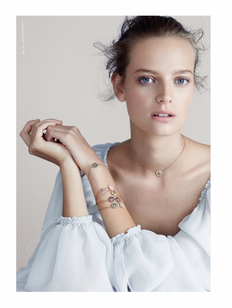 Ine Neefs sparkles in a Dior Jewelry campaign for 2017