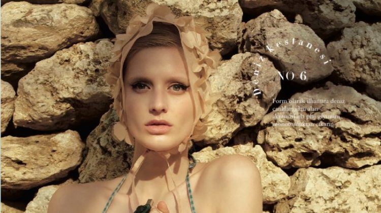 Dora Stastna Models Retro Swimwear Style in BAZAAR Turkey