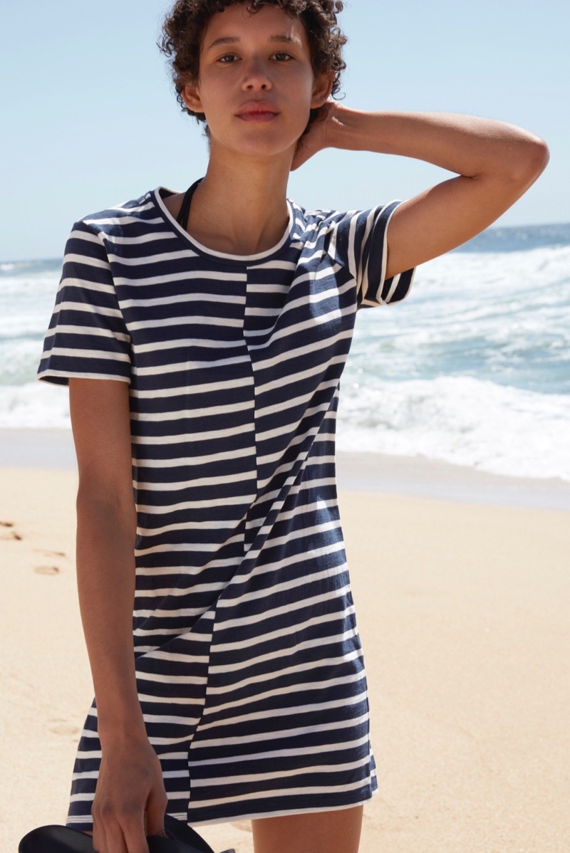 Everlane The Beach Tee Dress in Stripe