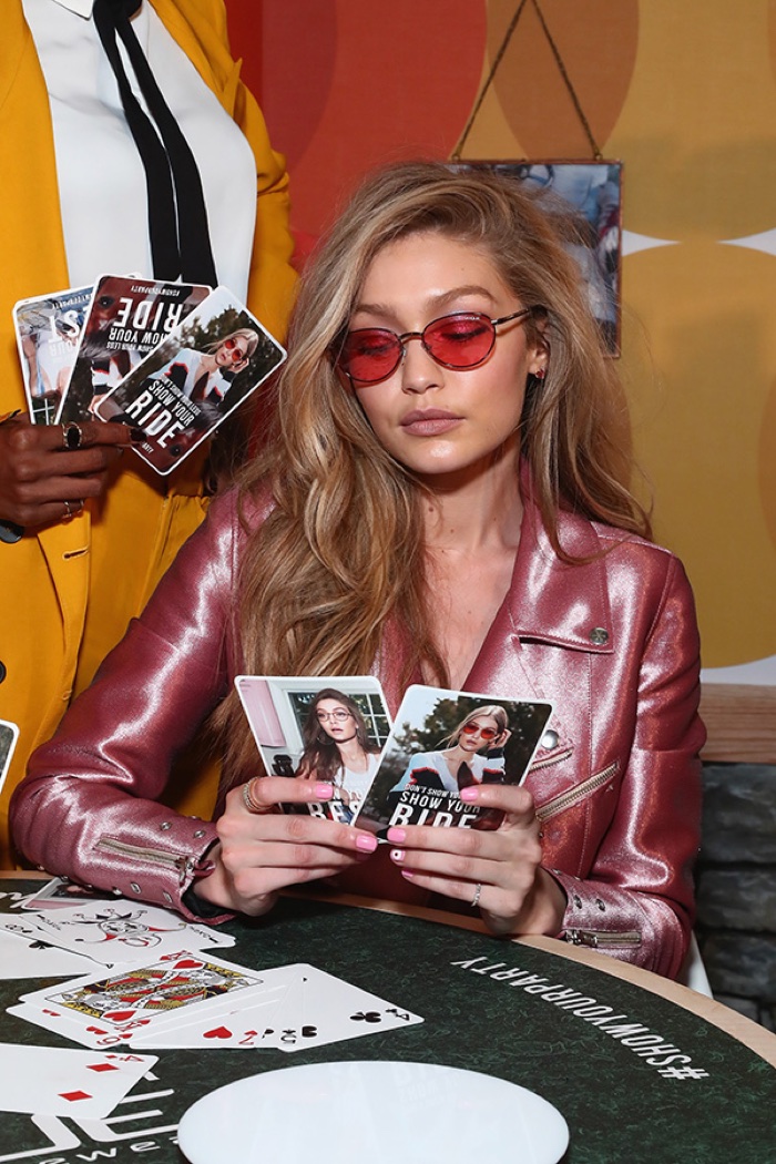 Gigi Hadid strikes a pose at her Vogue Eyewear Collection launch. Photo: Getty Images