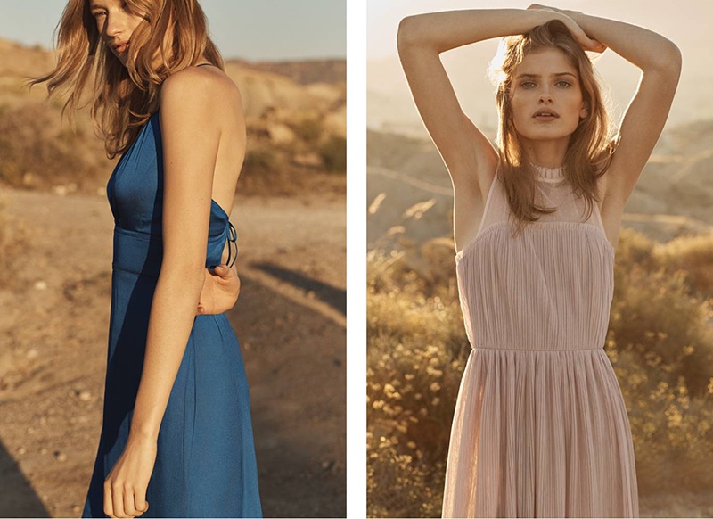 (Left) H&M Satin Maxi Dress (Right) H&M Pleated Dress