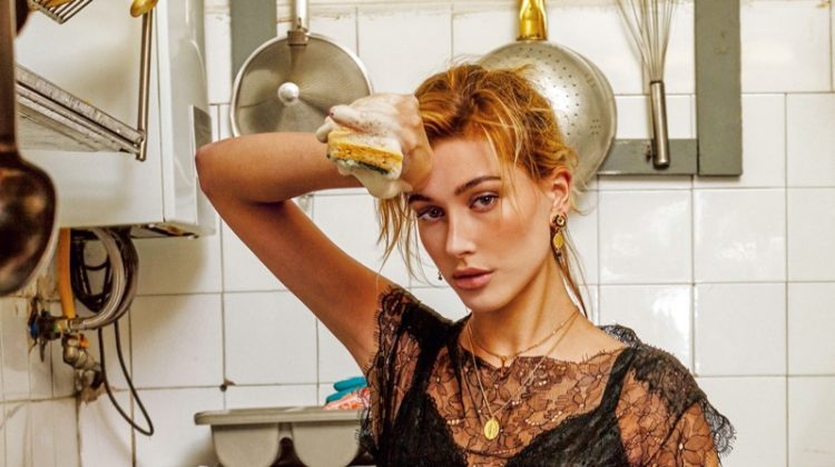 Hailey Baldwin poses for Vogue Japan's July issue