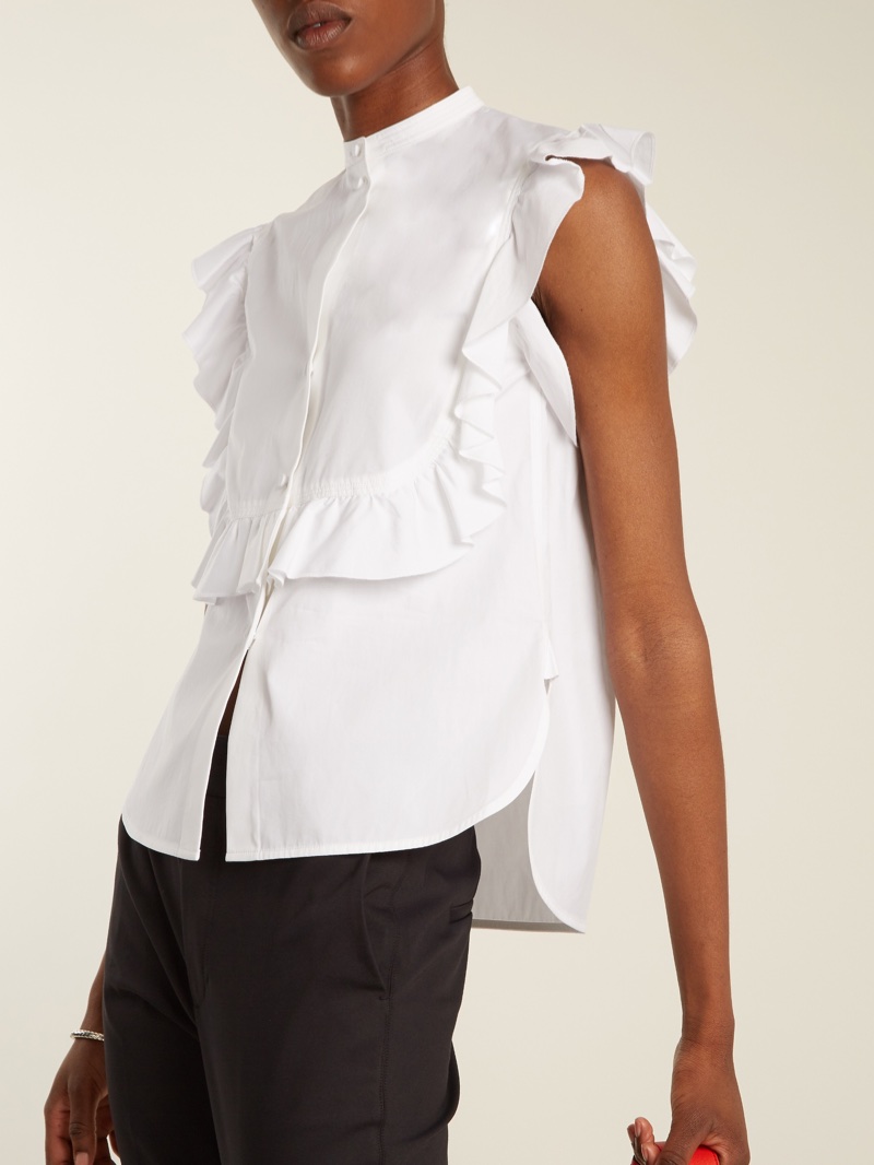 Helmut Lang Ruffled-Trimmed Blouse $320