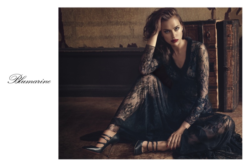 Irina Shayk looks lovely in lace for Blumarine's fall 2017 campaign