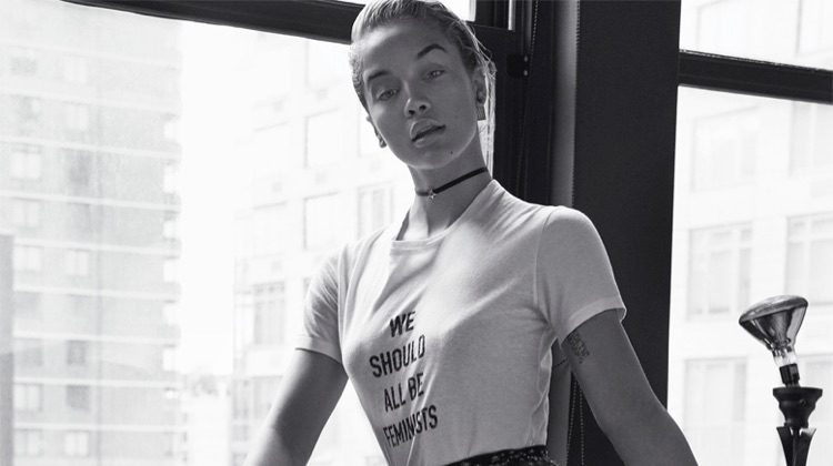 Jasmine Sanders Poses in the Spring Collections for Harper’s Bazaar Kazakhstan