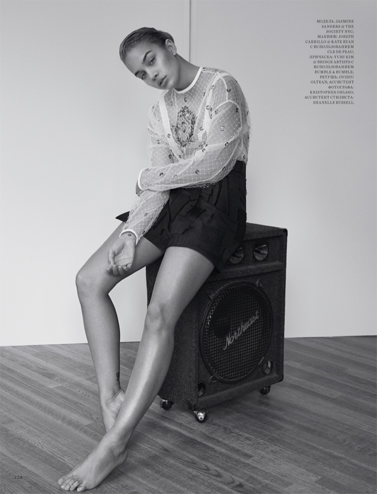 Jasmine Sanders Poses in the Spring Collections for Harper's Bazaar Kazakhstan