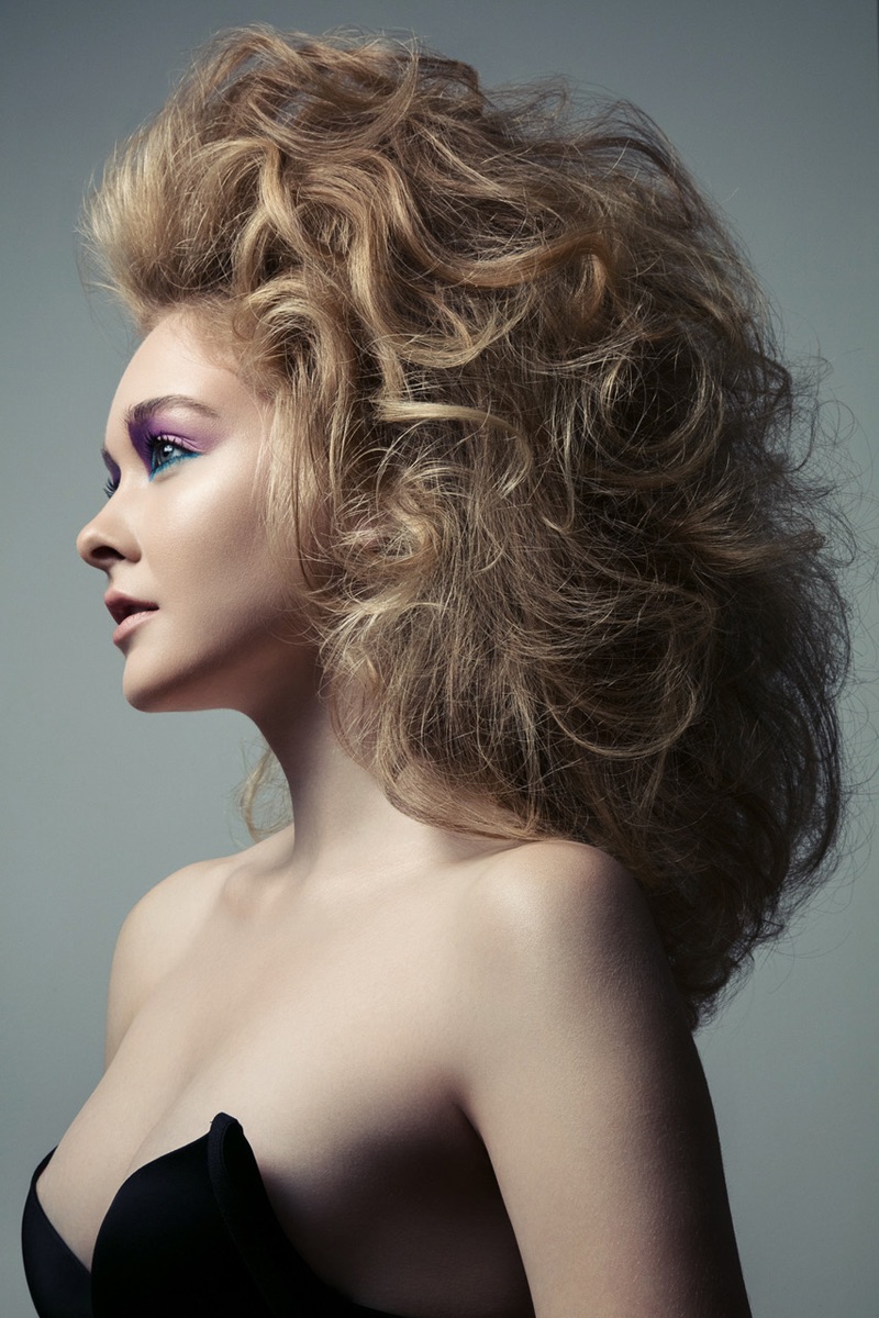 Nicole Keimig shows off teased coif. Photo: Jeff Tse