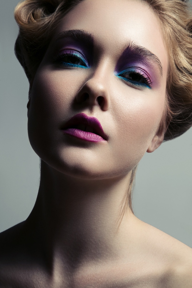 Getting her closeup, Nicole Keimig wears jewel toned makeup. Photo: Jeff Tse