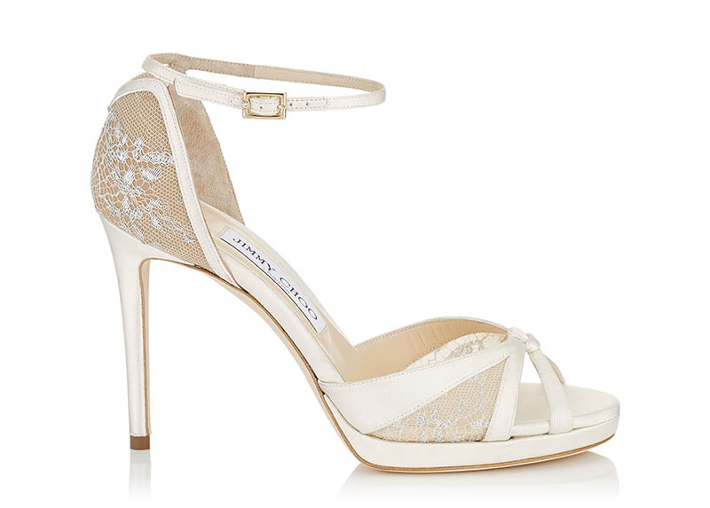 Jimmy Choo Talia 100 Satin Lace Sandals $895