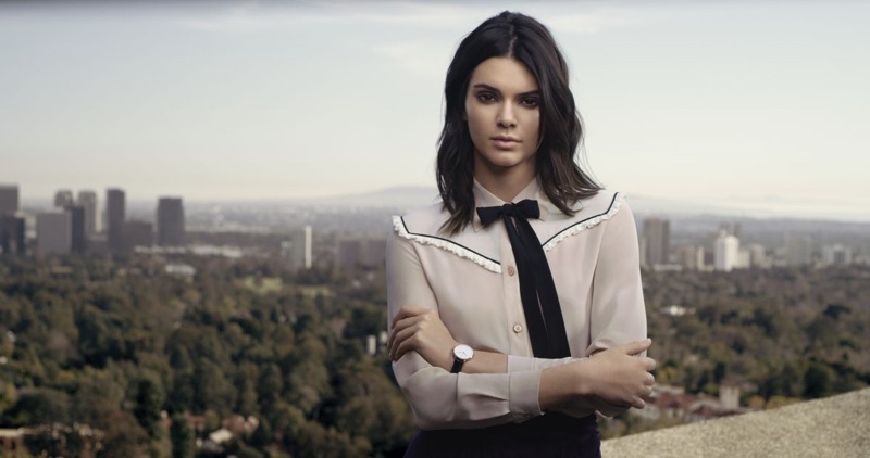 Model Kenner Jenner strikes a pose in Daniel Wellington campaign