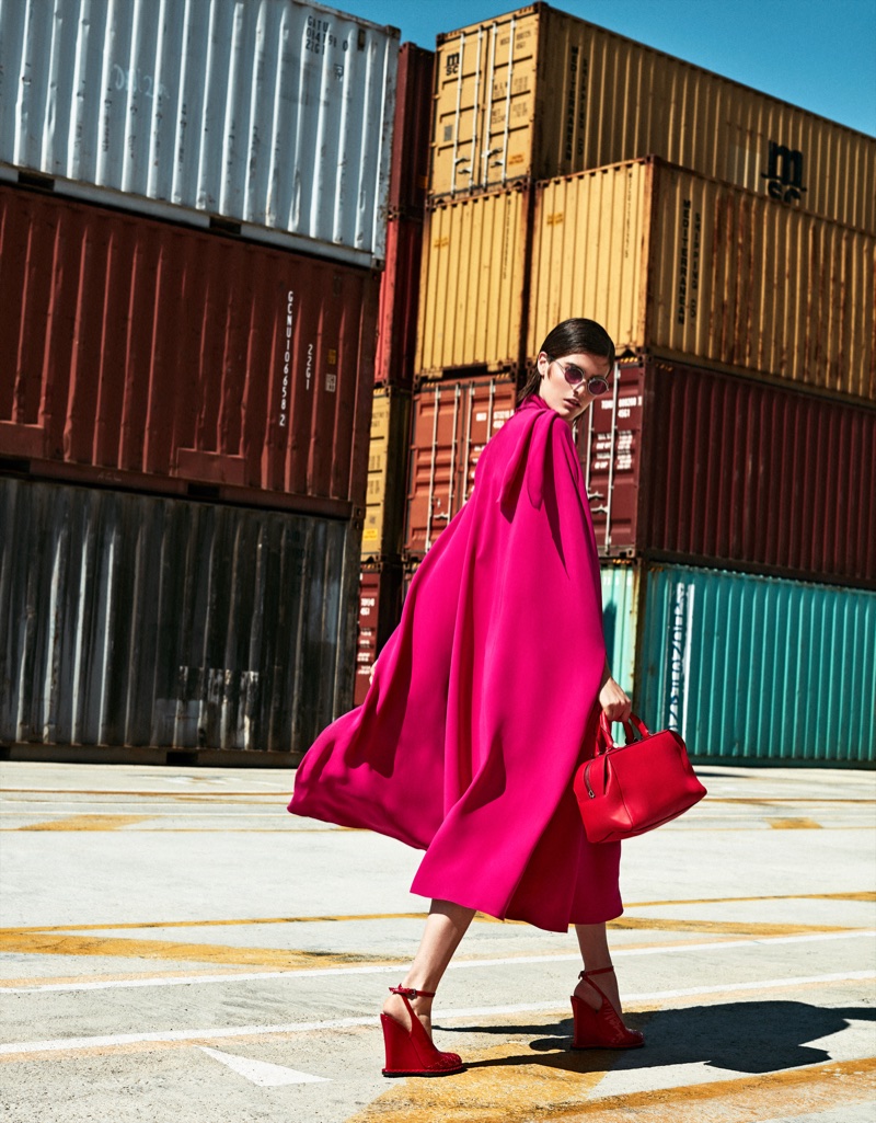 Photographed by Xavi Gordo, model Kiki Boreel poses in colorful looks for the fashion editorial