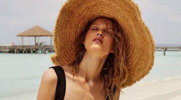 Laura Julie Models Vacation-Season Styles for Harper’s Bazaar Russia
